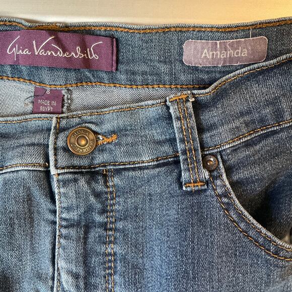 Gloria Vanderbilt Women Amanda Jeans size 8 Blue High Rise Straight Leg Stretch - Picture 8 of 11